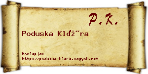 Poduska Klára névjegykártya